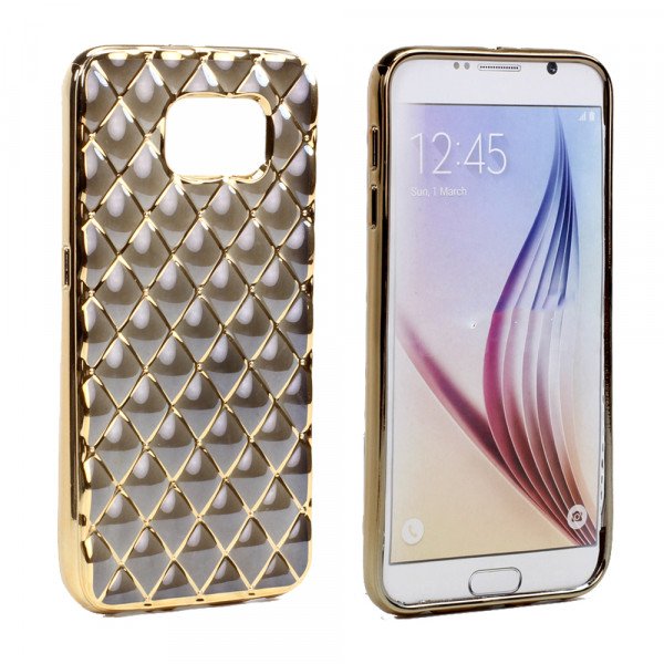 Wholesale Samsung Galaxy S6 Exotic Electroplate Soft Hybrid Case (Black)